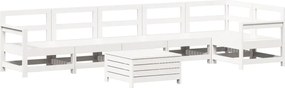 vidaXL fehér 7 részes tömör fenyőfa kerti kanapészett