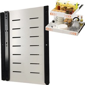 Organizer Kihúzható Teleszkópos Fiók 25x43x7 CM Fém Fehér