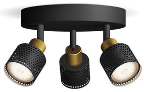 Philips - Spotlámpa NIALL 3xGU10/5W/230V fekete/réz
