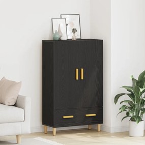 Fekete tölgy magas tároló szekrény, 70x31x115 cm, Mérnöki faforgácsból készült