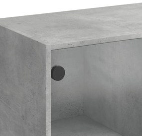 betonszürke szerelt fa magasszekrény ajtókkal 68 x 37 x 109 cm