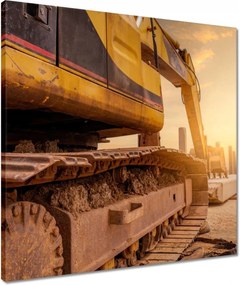 Vászonkép 50x50 Lánctalpas kotrógép Építés