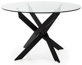 Kerek étkezőasztal üveg asztallappal 120x120 cm Ruth – Marckeric