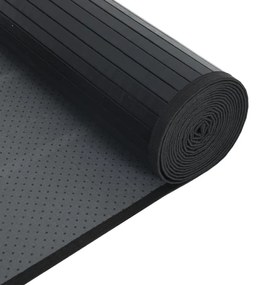négyszögletű fekete bambusz szőnyeg 100 x 1000 cm