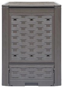 Barna műanyag rattan kerti komposztáló 60 x 60 x 83 cm 300 L