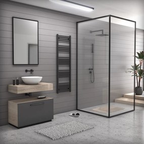 Fekete 500x1600mm törölközőszárítós fürdőszobai radiátor Welland Lux | Készletről | Gyors kiszállítással