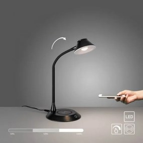 JUST LIGHT. 14414-18-LED Dimmelhető asztali lámpa beépített töltővel PUCKI LED/4,5W/230V fekete