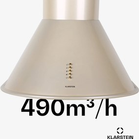 Klarstein Lumio, retro kéményes páraelszívó, champagne