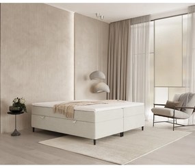Krémszínű ágyneműtartós boxspring ágy 180x200 cm Araya – Maison de Rêve