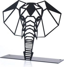 Elephant fém dísztárgy, fekete, 21×21 cm