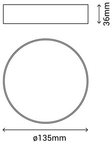 Rond fehér mennyezeti lámpa, ø 13,5 cm - SULION