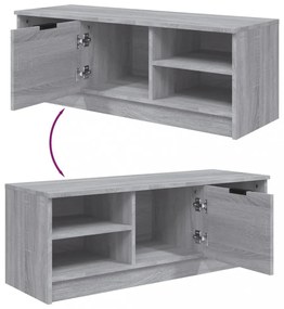 szürke sonoma színű szerelt fa TV-szekrény 102 x 35,5 x 36,5 cm