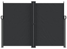 fekete behúzható oldalsó napellenző 180 x 1200 cm