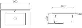 AREZZO design Medford 60x46 beépíthető mosdó