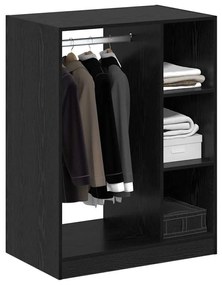 Ruhásszekrény polcokkal Musta tammi 77 x 48 x 102 cm Faanyag