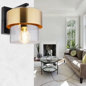 Globo 15560W - MILEY fali lámpa 1xE27/60W/230V fekete/rez