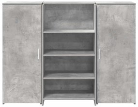 recepciós pult betonszürke 135x50x103,5 cm szerelt fa