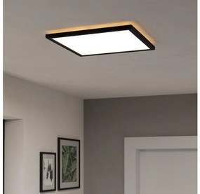 Eglo Eglo 901456-LED Dimmelhető fürdőszobai lámpa ROVITO-R 17,6W/230V 39x39cm IP44 fekete + távirányító EG901456
