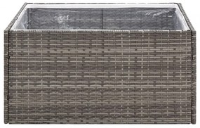 szürke polyrattan kerti ültetőláda 80 x 80 x 40 cm