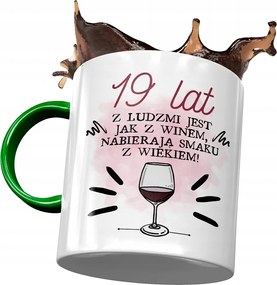 Zöld Bögre Születésnapra 19 19. 19. Ajándék Nyomtatott Fotóval