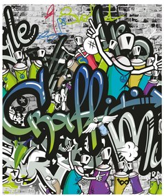 Fotótapéta stílusos graffiti fal - 225x270 - cm