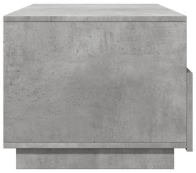 betonszürke dohányzóasztal LED-lámpákkal 90x49x40 cm