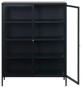 Fekete fém tálalószekrény 110x140 cm Carmel – Unique Furniture