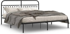vidaXL fekete fém ágykeret fejtámlával 183 x 203 cm