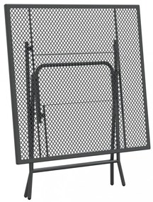 antracitszürke expandált fém hálós kerti asztal 80 x 80 x 72 cm