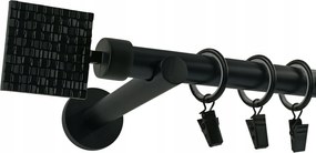 Függönykarnis Fém 19mm Fekete Modern 280cm Prima