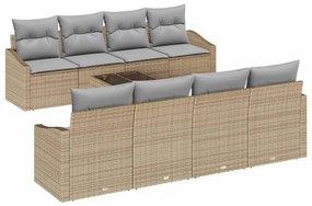 Kerti Kanapé Szett 9 pcs Beige és Világosszürke 55 x 55 x 37 cm