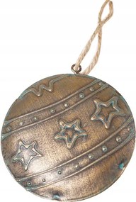 Fém medál karácsonyfára Arany csillagok 8 cm Karácsonyi dekoráció