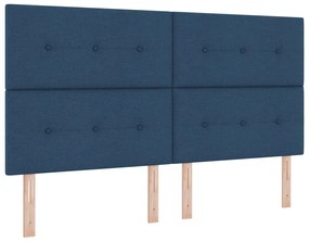 Rugós ágy matraccal és LED világítással - Sötétkék, 180 x 200 cm szövet