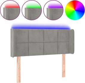 vidaXL világosszürke bársony LED-es fejtámla 83 x 16 x 78/88 cm