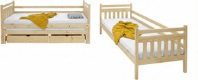 Wilsondo PETRA 5 emeletes ágy pótággyal - natúr borovi Méret: 200x90