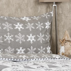 4Home Christmas Time flanel ágyneműhuzat, szürke, 140 x 200 cm, 70 x 90 cm