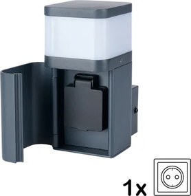 Brilagi - PILLAR kültéri fali lámpa SCHUKO aljzattal 1xG9/11W/230V IP44 antracit