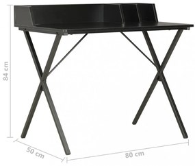 fekete íróasztal 80 x 50 x 84 cm