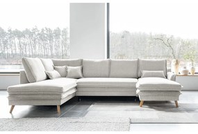 Bézs kinyitható sarokkanapé (bal oldali-U alakú) Charming Charlie – Miuform