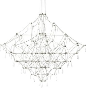 KING HOME MSE1501100124 CONSTELATION Glamour Függesztett Lámpa Átlátszó, Ezüst LED IP20