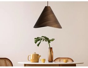 Tömörfa függőlámpa kábelen 1xE27/60W/230V, átmérő 45 cm, tömör diófa/kaucsukfa