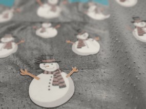 Sötétben világító karácsonyi mikroplüss pléd SNOW BUDDY, szürke Méret: 150 x 200 cm