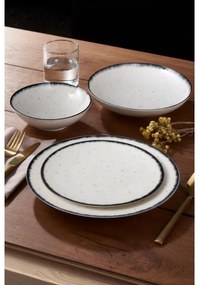 24 darabos porcelán étkészlet, fehér/fekete