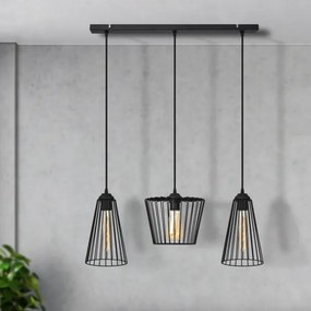 Csillár zsinóron TORRI 3xE27/15W/230V fekete