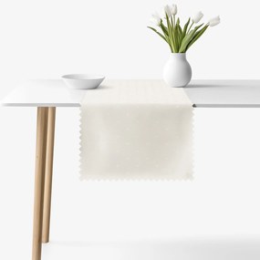 Goldea ünnepi teflonos asztali futó - tej színű alapon fényes négyzetek 35x120 cm