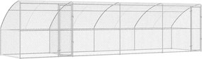 vidaXL Kutyaház tárolóval 4 pcs Ezüst 8 x 2 x 2 m Horganyzott acél