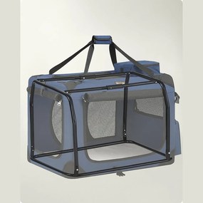 Összecsukható kutyahordozó 70 x 52 x 52 cm,l-es szállítótáska, sötétkék | feandrea