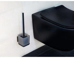 WENKO 71450800 - VACUUM-LOC QUADRO ED WC-készlet, 9,5 x 37 cm, fekete