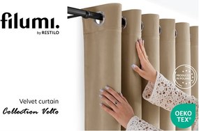 Bézs bársony dimout (részleges sötétítő) függöny 530x270 cm Velto – Filumi