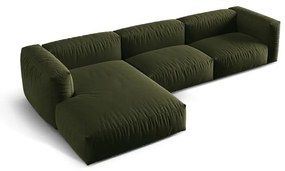 Zöld moduláris sarokkanapé (bal oldali) Martina – Micadoni Home